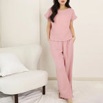 Mistwood Peach 100% Cotton Womens Pajamas Two-Piece Set