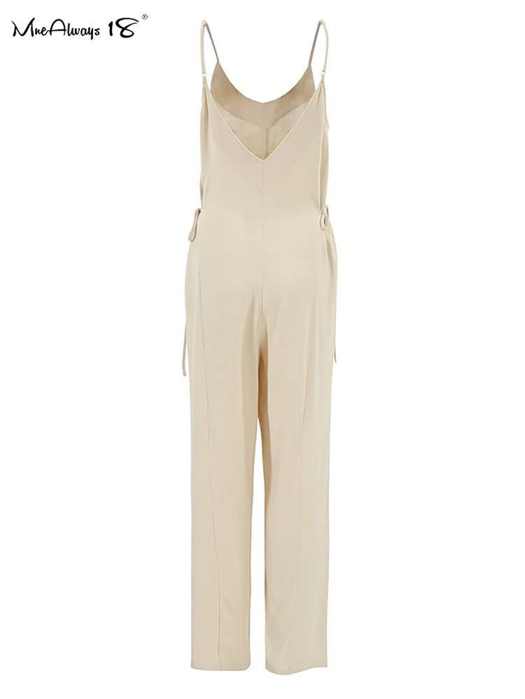 Khaki Dune Casual Viscose Linen Womens Jumpsuit