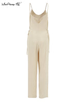 Khaki Dune Casual Viscose Linen Womens Jumpsuit