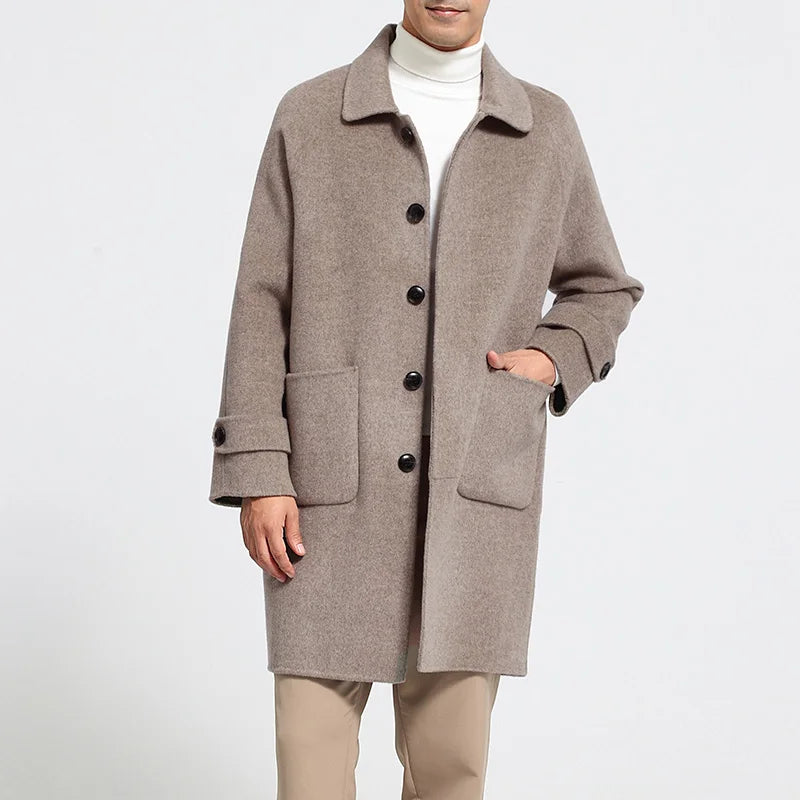 Autumn Gold Mens 100% Wool Overcoat