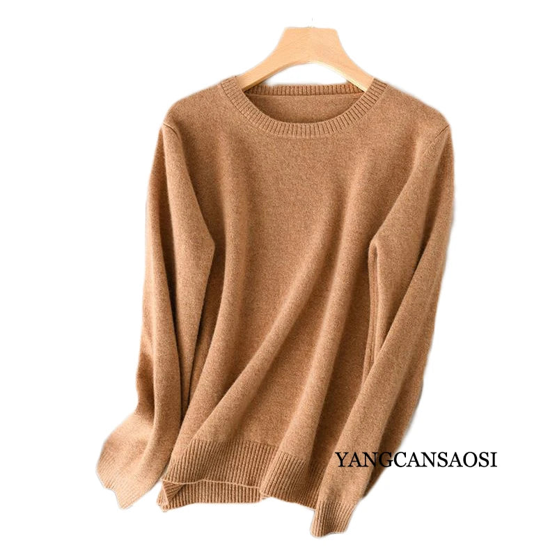 Truffle Beige 100% Wool Womens Sweater