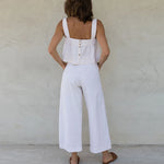 Sky Mist Cotton Linen Womens Camis Top