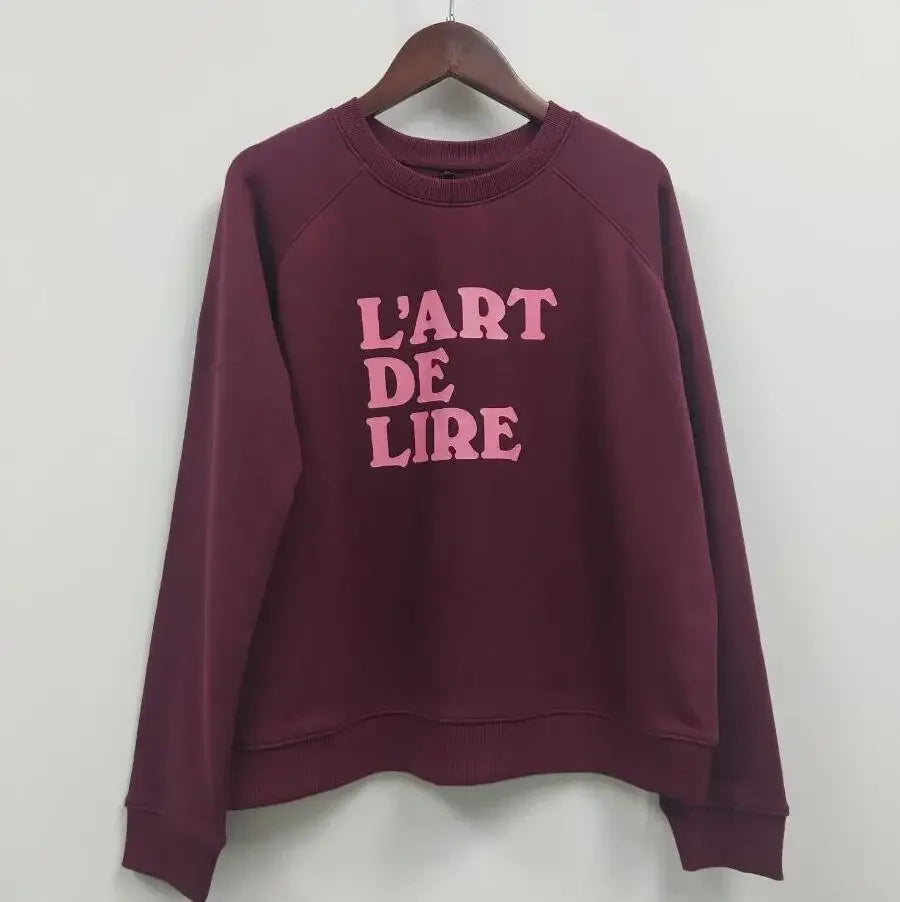 Earthy Maple Loose Womens Sweatshirts Cotton