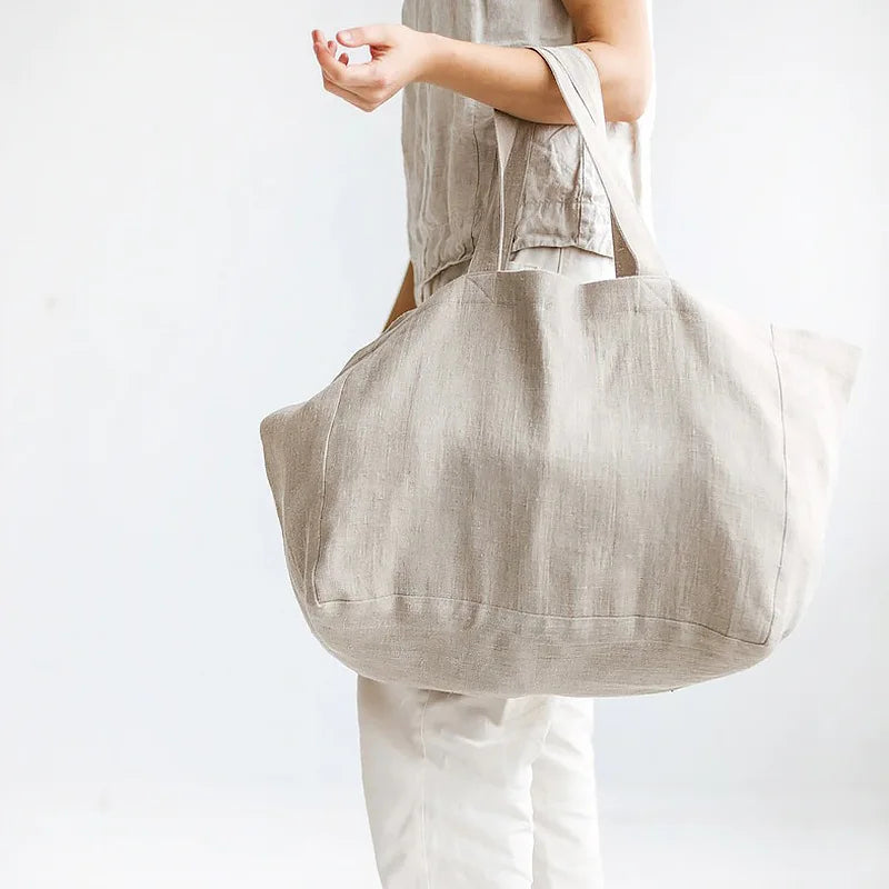 Natural Grain Casual Linen Womens Handbag
