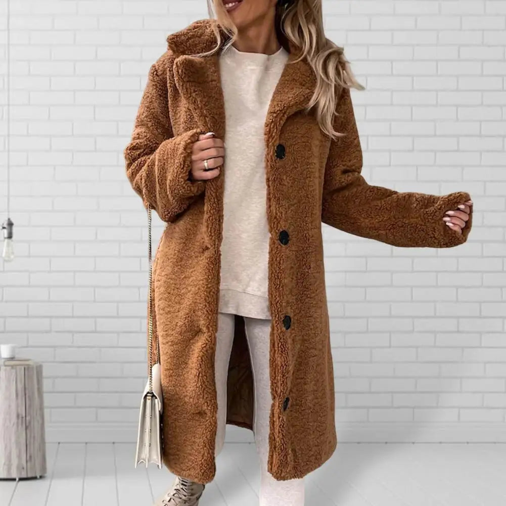 Golden Oak Solid Womens Coat Flannel