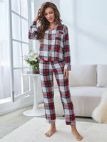Serene Scarlet Plaid Womens Pajamas