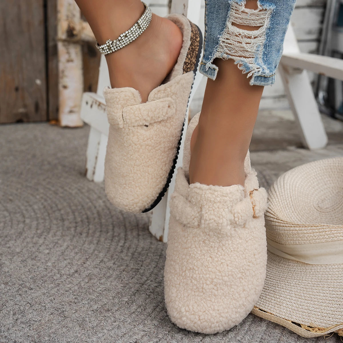 Warm Sand Cotton Mens Womens Slippers
