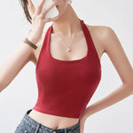 Autumn Vibes Cotton Viscose Womens Halter Top