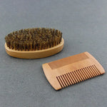 2Pcs Soft Boar Wood Beard Brush Set