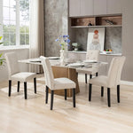Serene Lagoon Linen Dining Chairs Set