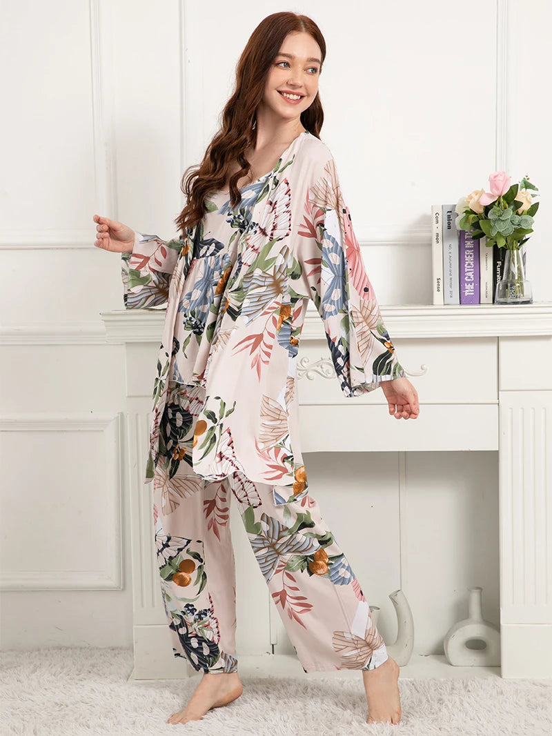 Sunset Blossom Womens 100% Viscose Pajamas