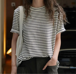 Azure Forest Stripes Womens Top