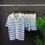 River Rapids 2Pcs Stripes Mens Sweater Set