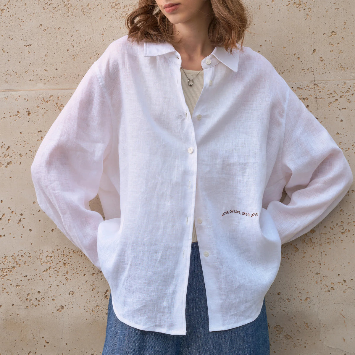 White Lily 100% Linen Womens Casual Shirt