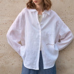 White Lily 100% Linen Womens Casual Shirt