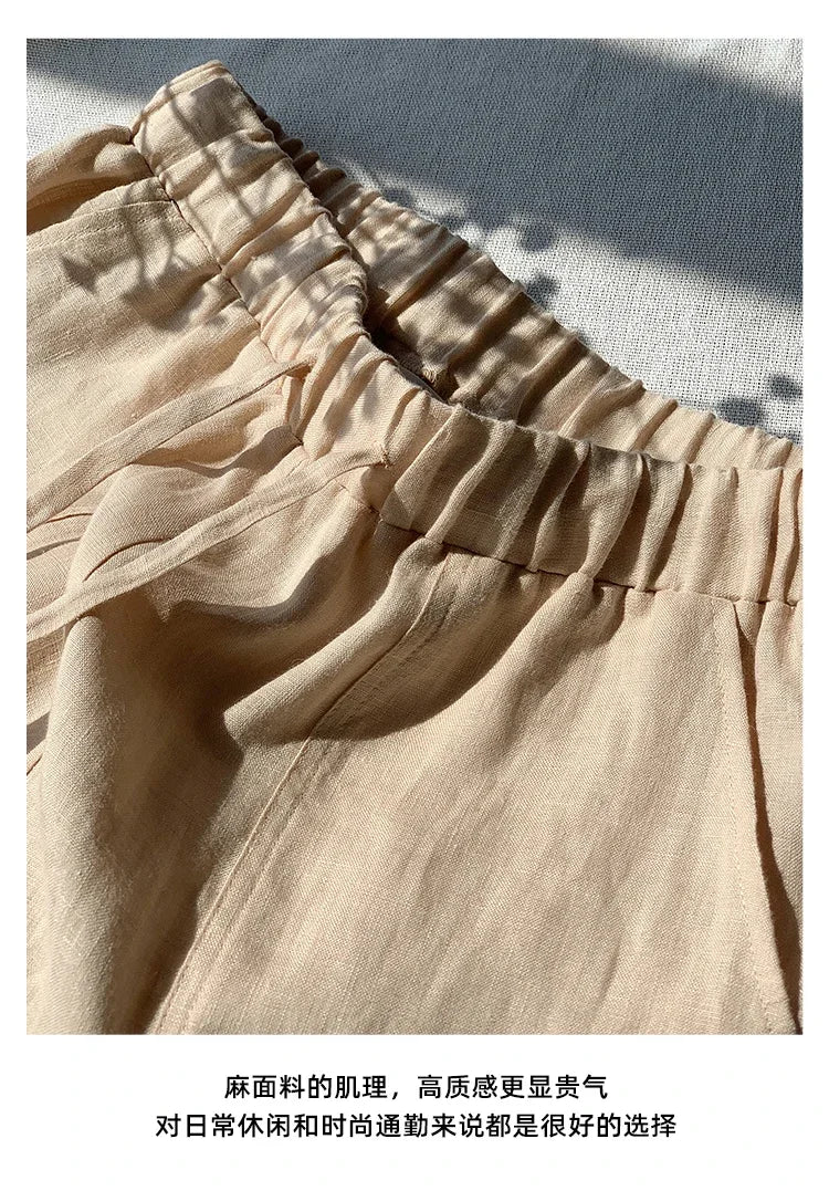 Mist Jade Linen Womens Pants