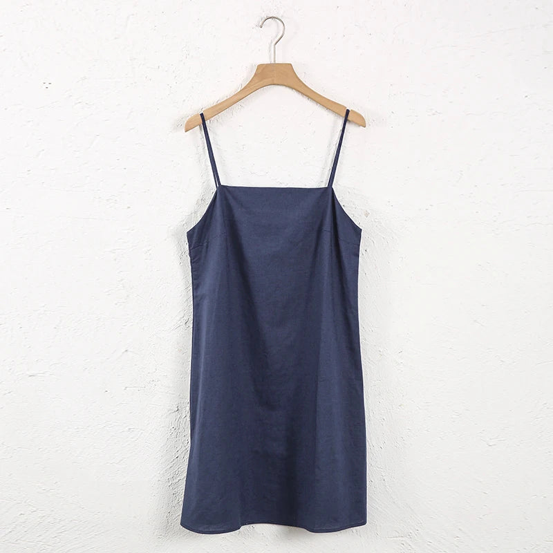 Sunset Gold Dress Cotton Linen Womens Dress