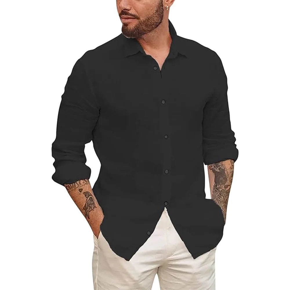 Azure Ferns Casual Cotton Mens Shirt