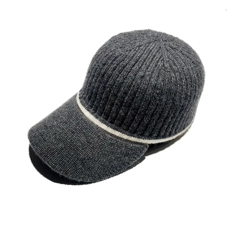 Embellished Wool Baseball Caps Women Men Knitted Hat