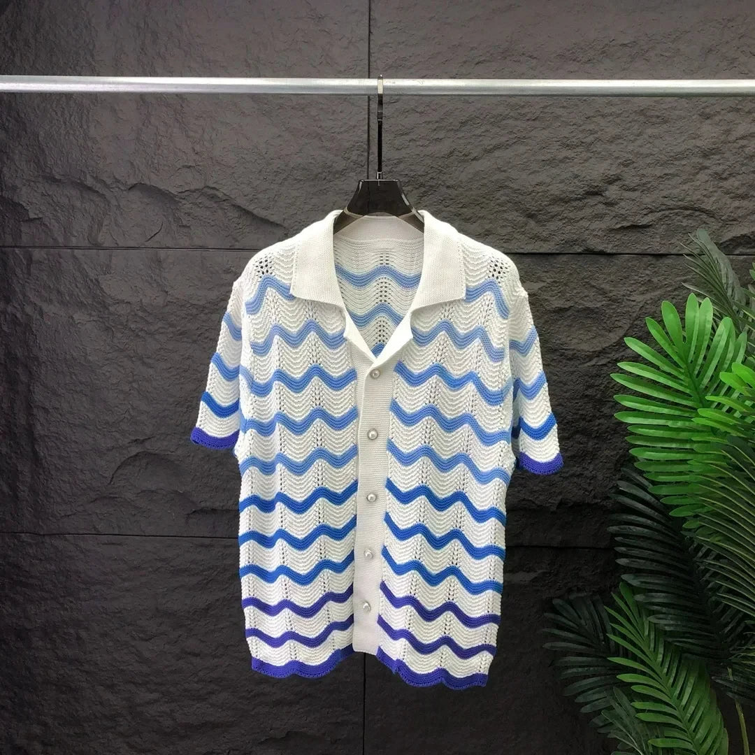 River Rapids 2Pcs Stripes Mens Sweater Set