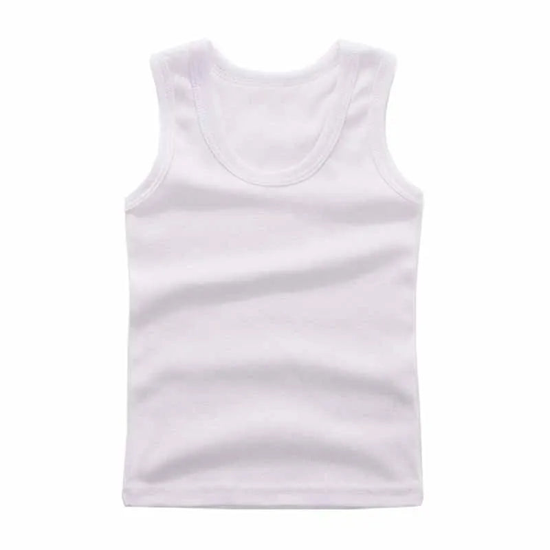 Stormy Mountain Solid Cotton Kids Tank Top