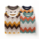 Crimson Sunset Abstract Casual Wool Men Sweater