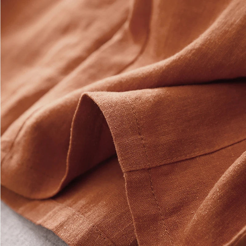 Toasted Orange Cotton Linen Womens Pants