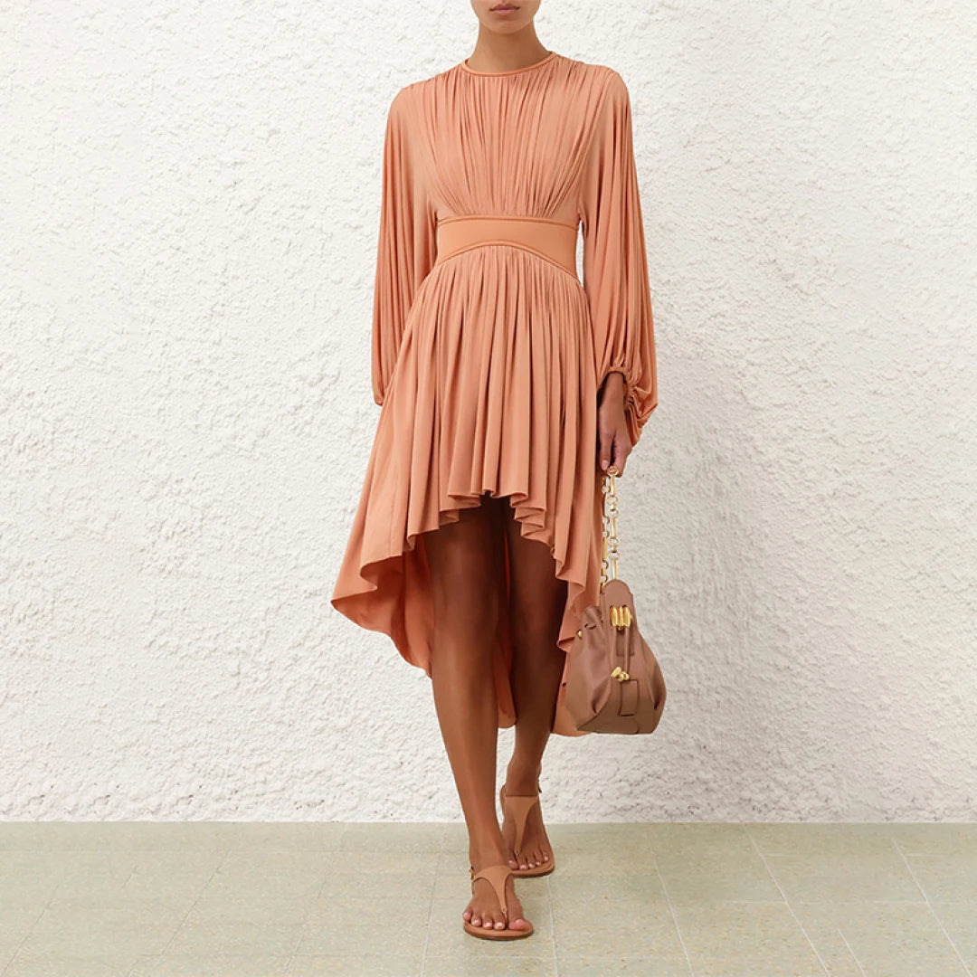 Silent Sunset Dusk Solid Vintage Viscose Womens Dress