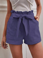 Midnight Soir Cotton Linen Womens Shorts