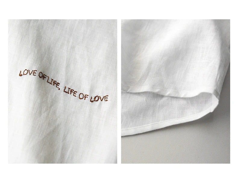 White Lily 100% Linen Womens Casual Shirt