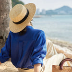 Sunlit Glacier Blue (Solid) Casual Shirts Cotton Womens Top