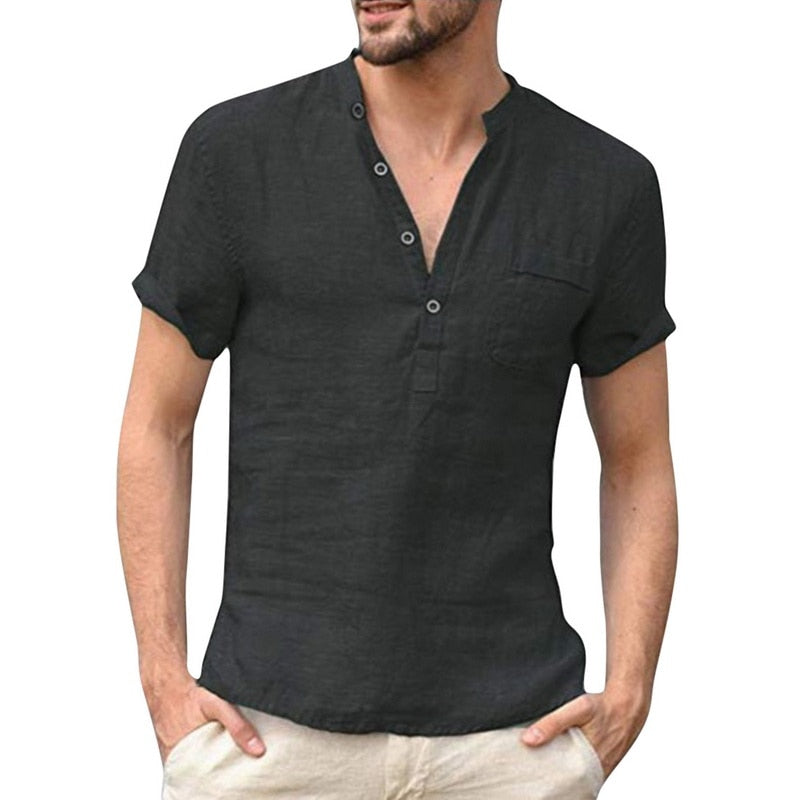 Sage Serenade Casual Linen Mens Shirt | Hypoallergenic - Allergy Friendly - Naturally Free