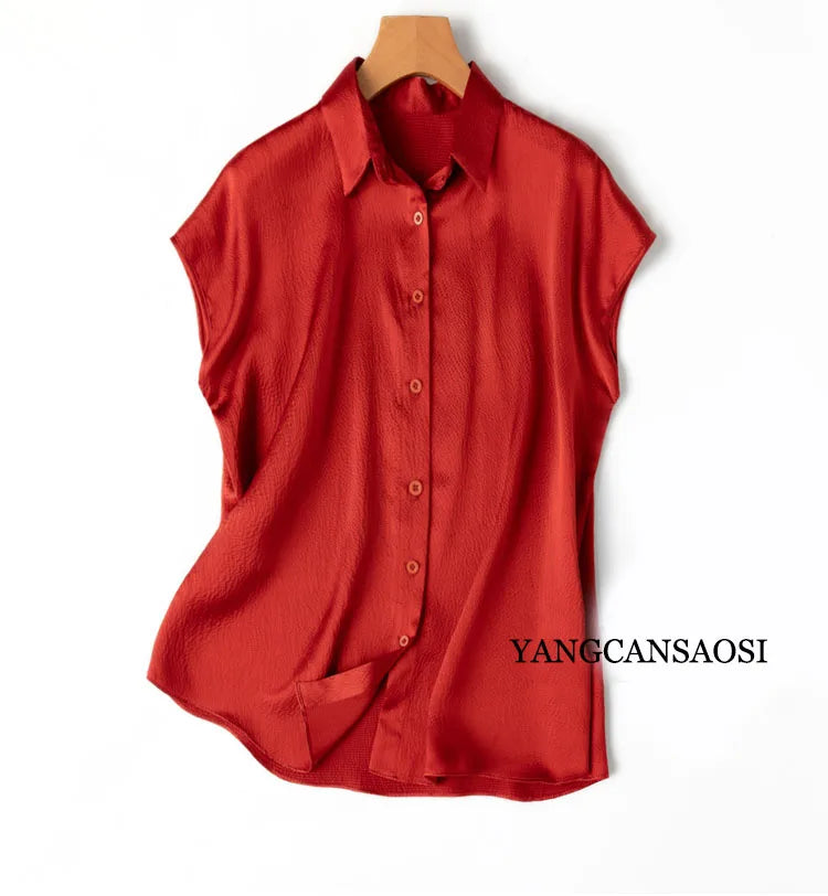 Pearl Dusk Office 100% Silk Womens Blouse