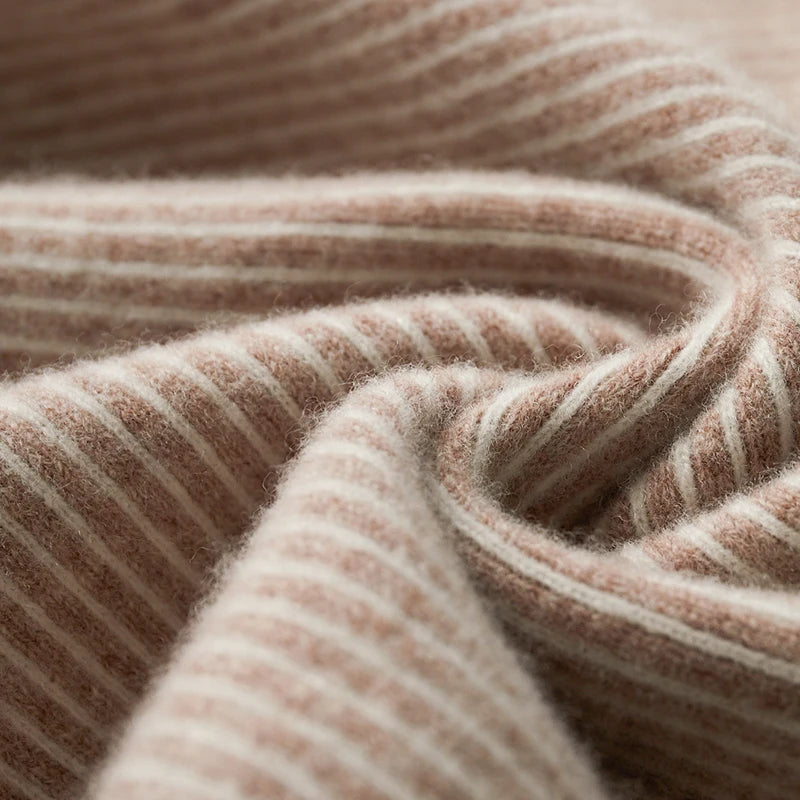 Sandy Sky Stripes Casual Wool Mens Sweater