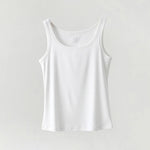 Women Tank Top Ribbed Cotton Boat Neck Sleeveless Top Essentials M-XL
