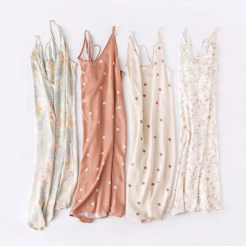 Moss Blossom Viscose Womens Lounge Nightgown