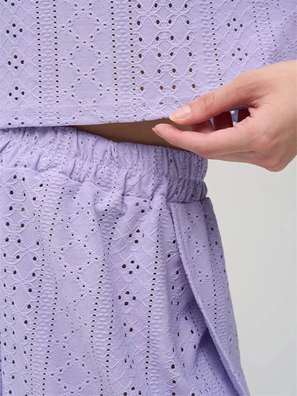 Ivory Sands 2Pcs Cotton Womens Shorts Set