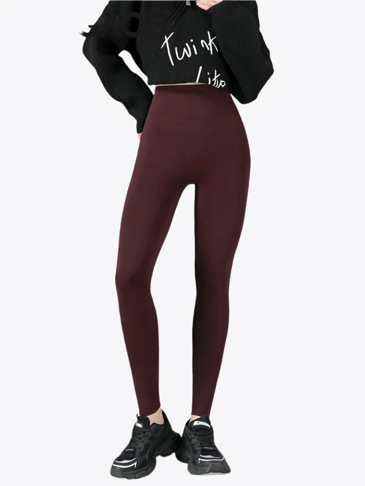 Vanilla Mocha Thick High Waist Thermal Cotton Womens Leggings
