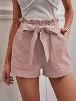 Midnight Soir Cotton Linen Womens Shorts