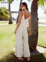 Khaki Dune Casual Viscose Linen Womens Jumpsuit