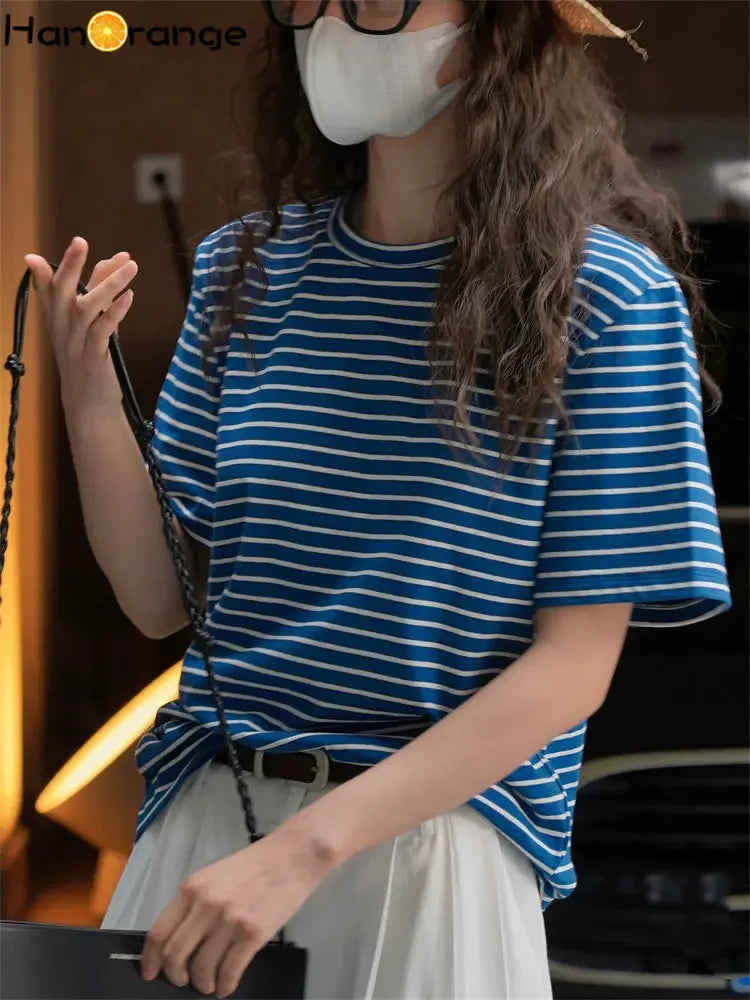 Azure Forest Stripes Womens Top