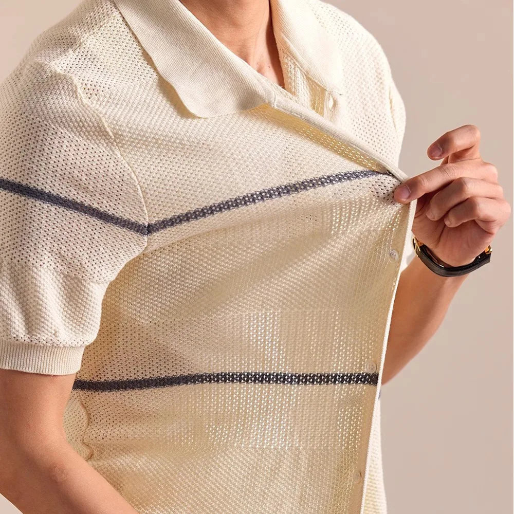 Sand Storm Cotton Linen Mens Cardigan