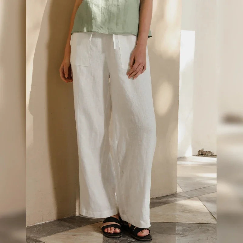 Mist Jade Linen Womens Pants