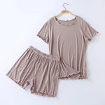 Lime Forest Solid Shorts Viscose Womens Pajama Set