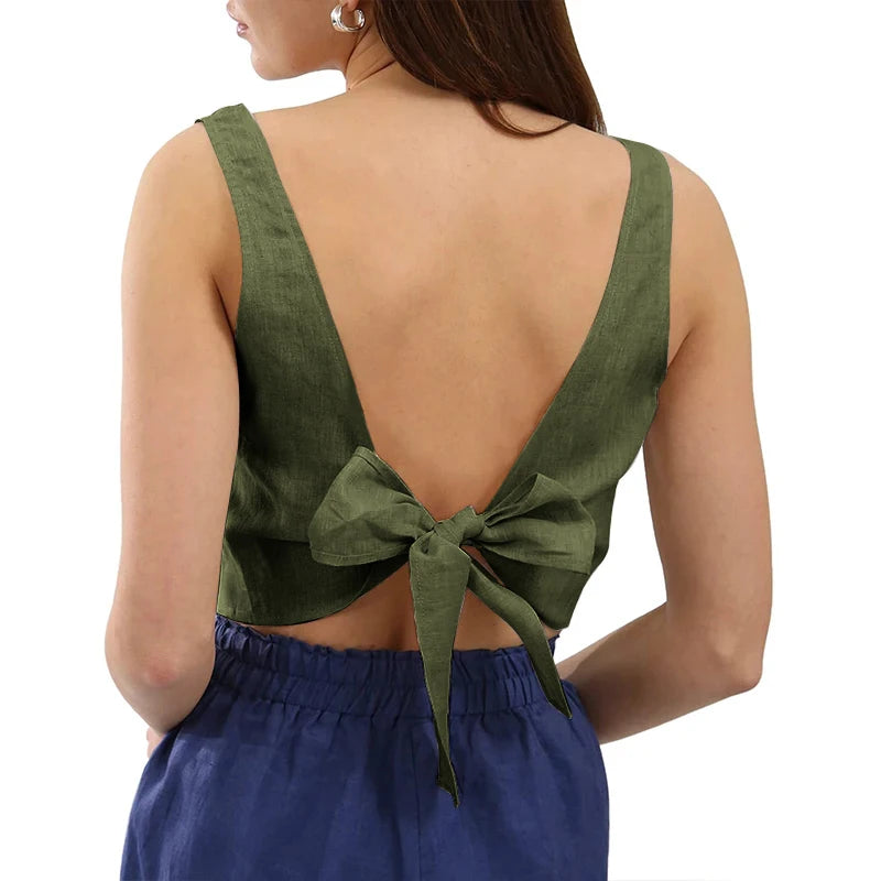 Golden Meadow 100% Linen Womens Camisole Top