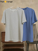 Azure Forest Stripes Womens Top