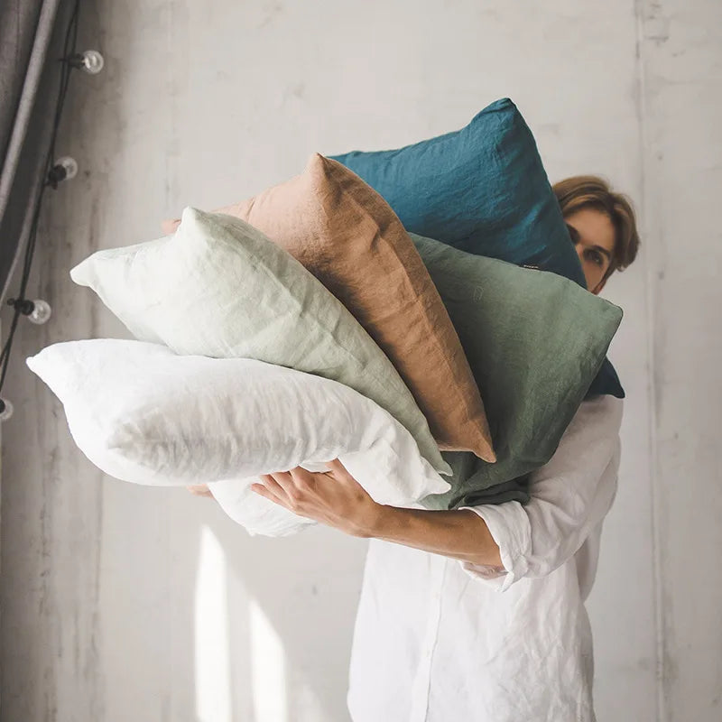 Natural Earth Envelope 2Pcs 100% Linen Pillowcases