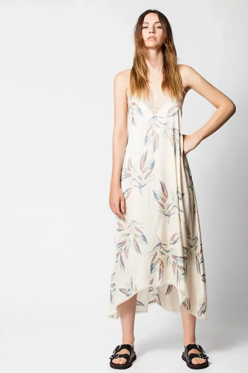 Sunset Blossom Viscose Womens Dress
