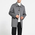 Frosty Timber Minimalist Wool Mens Coat