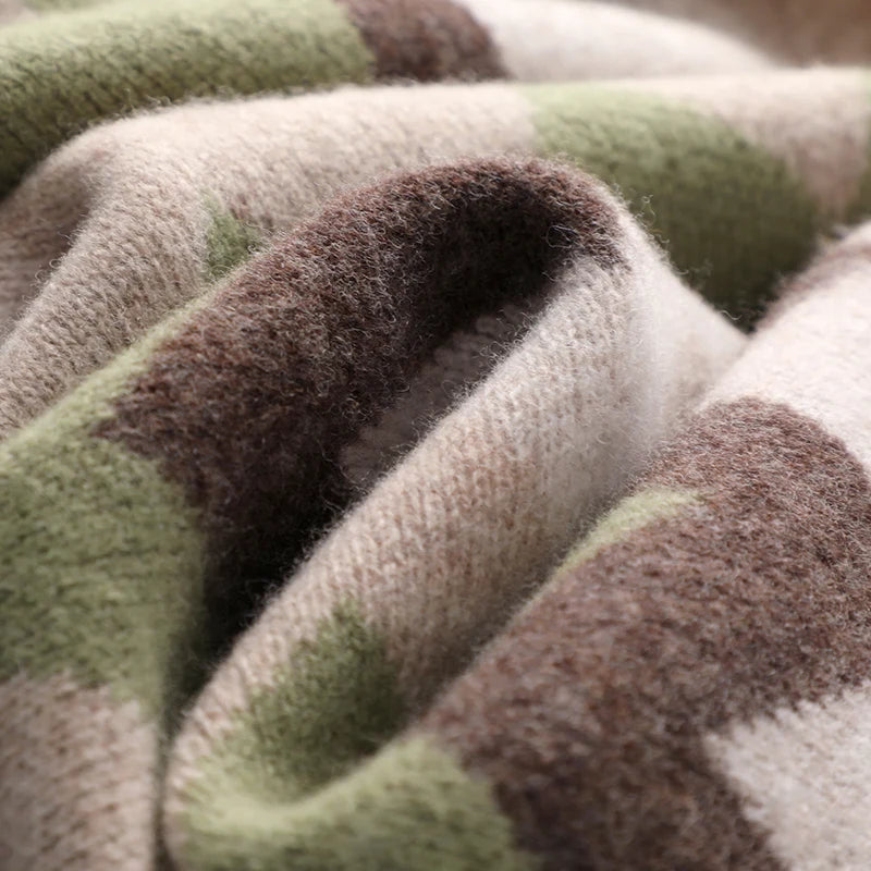 Crimson Sunset Abstract Casual Wool Men Sweater